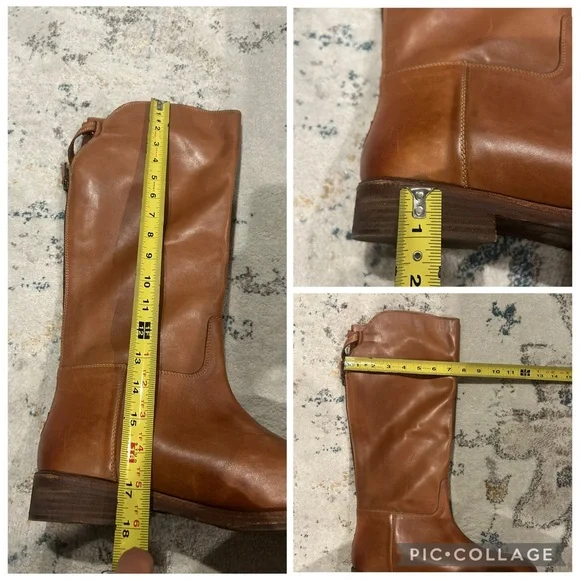 Free People Everly Equestrian Leather Knee-High Tan Boots 10 - Picture 15 of 16